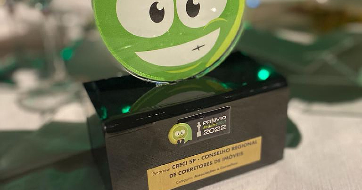 CRECISP recebe Prêmio Reclame Aqui 2022 na categoria Associações e Conselhos