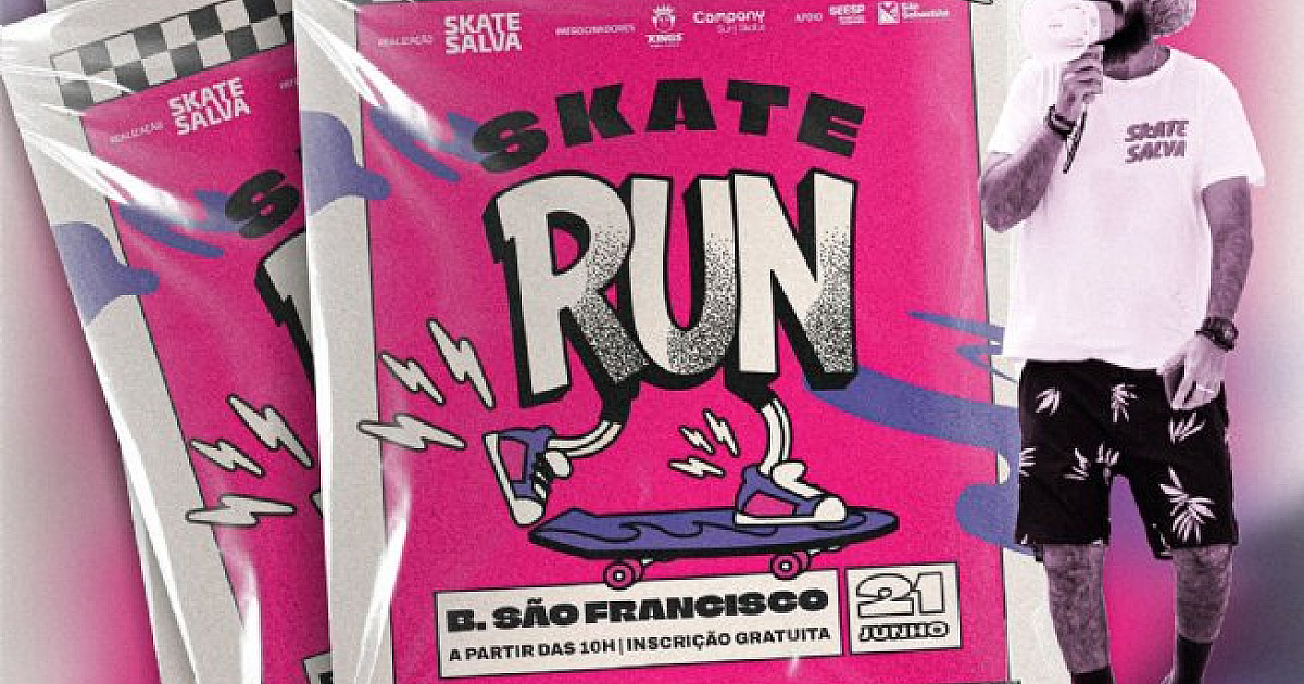 São Sebastião celebra o Dia Mundial do Skate com evento Skate Run no bairro São Francisco neste sábado (21)