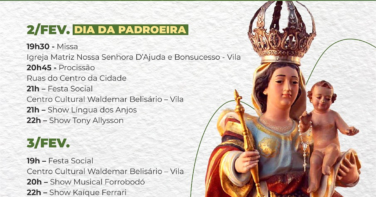 Festa da Padroeira de Ilhabela começa nesta quinta-feira