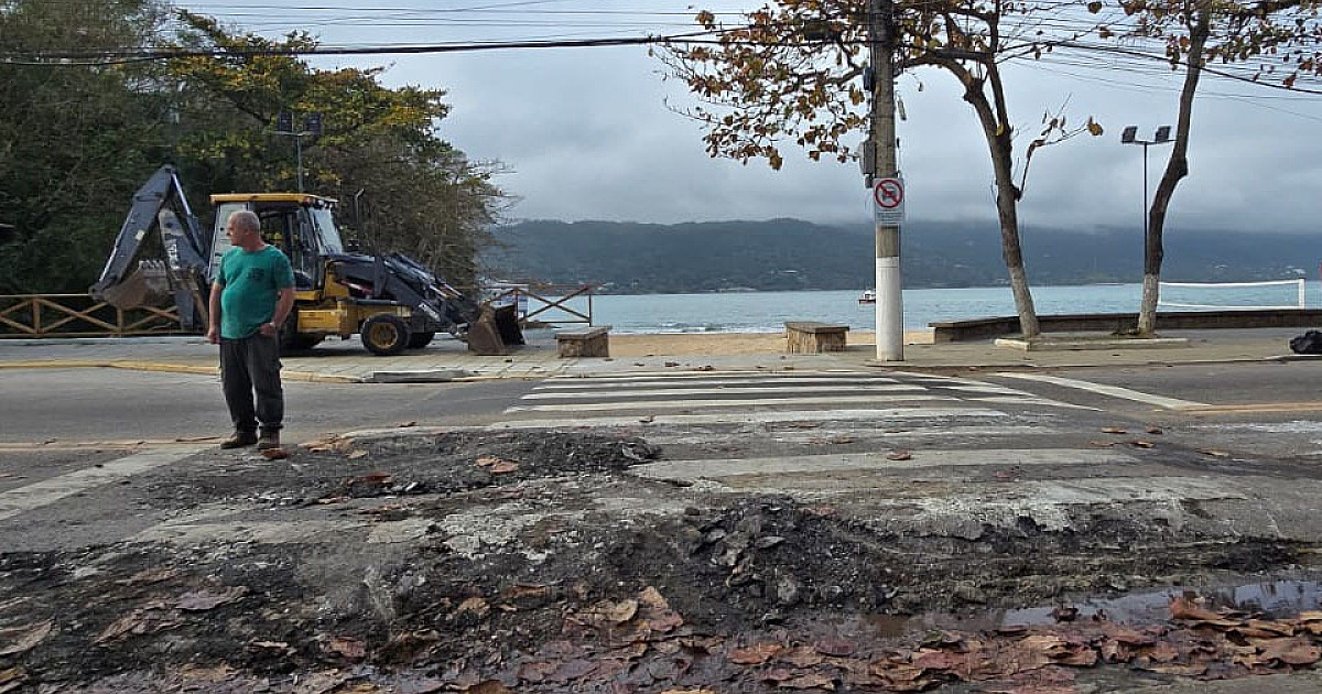 Prefeitura de São Sebastião retira travessia elevada na Praia Preta para melhorar fluidez no trânsito