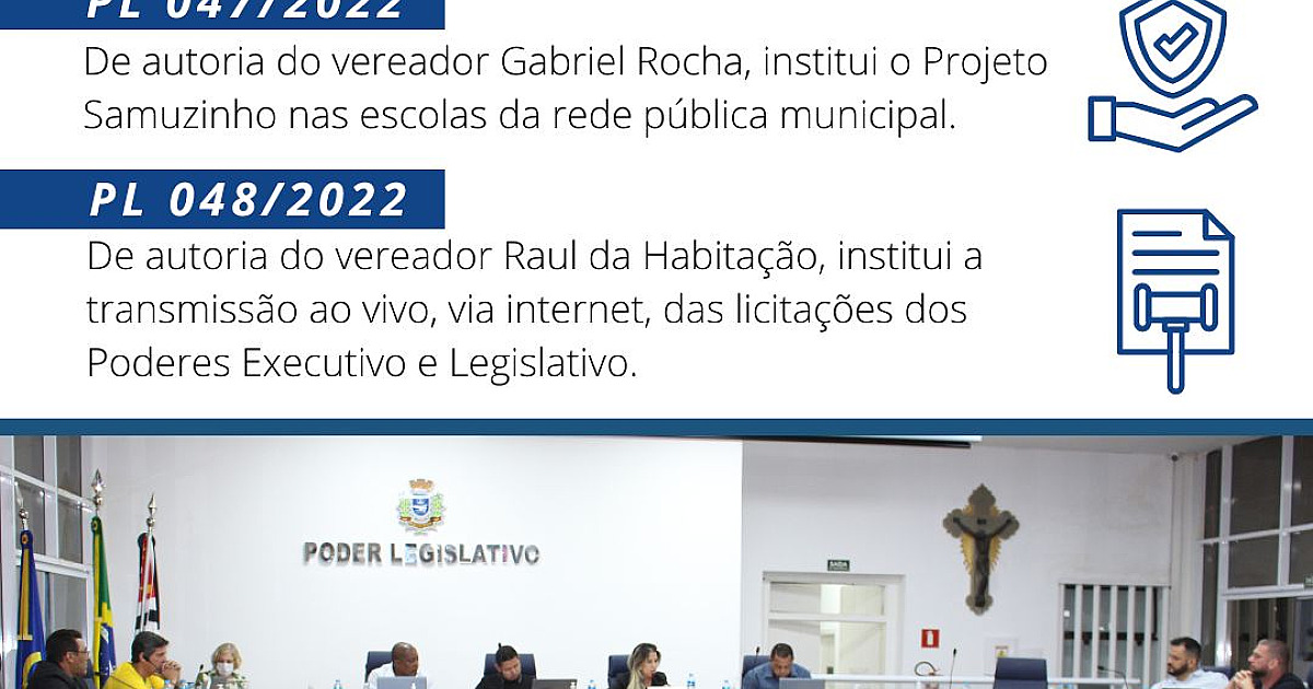 Dois novos Projetos de Lei passam a tramitar na Câmara de Ilhabela