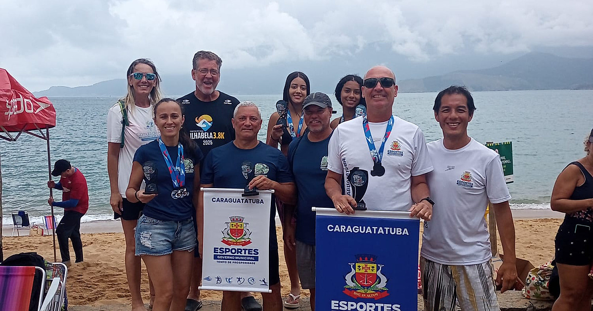 Caraguatatuba conquista sete medalhas na VIII etapa do Circuito Paulista de Águas Abertas em Ilhabela