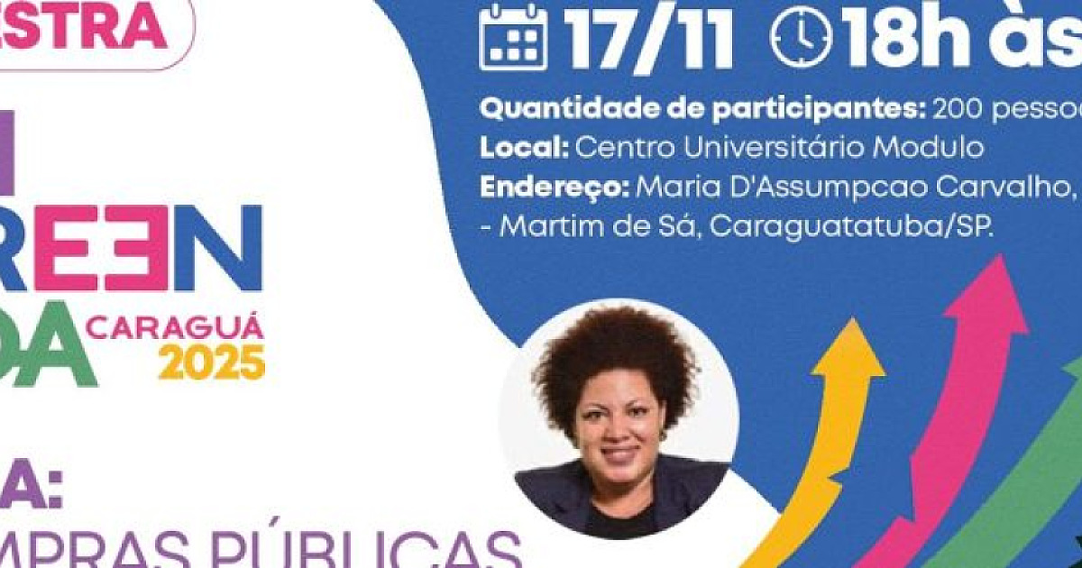 Palestras gratuitas do Empreenda Caraguatatuba 2025 sobre compras governamentais começam nesta segunda-feira