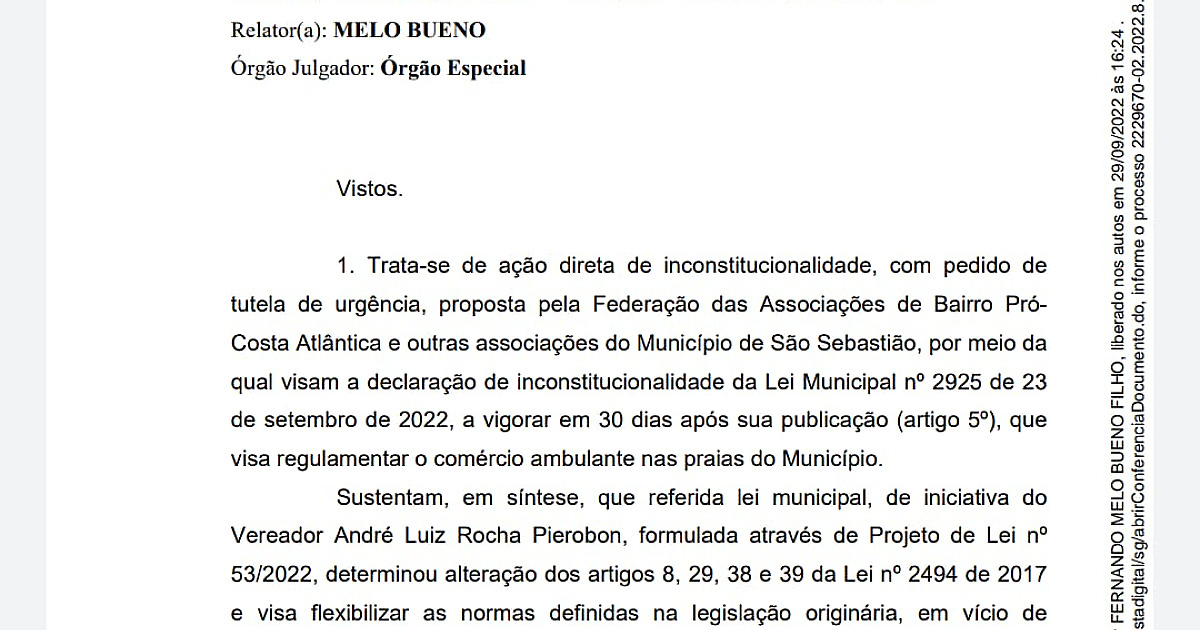 Liminar garante ordenamento da Lei dos Ambulantes nas praias de São Sebastião