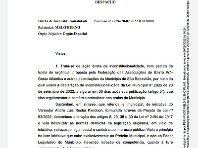 Liminar garante ordenamento da Lei dos Ambulantes nas praias de São Sebastião