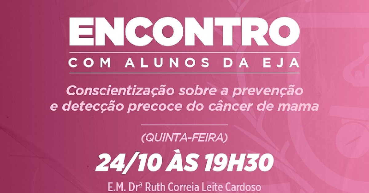 Conselho Municipal dos Direitos da Mulher realiza encontro com alunos do EJA sobre prevenção do câncer de mama