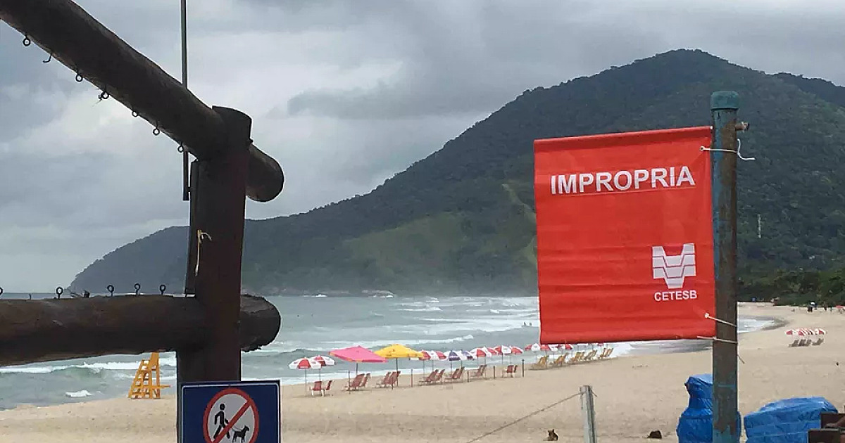 5 praias da região estão impróprias para banho neste final de semana