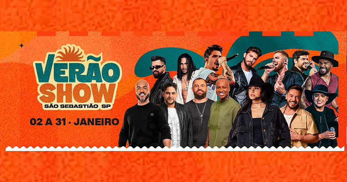 São Sebastião inicia programação do Verão Show 2026 com atrações nacionais
