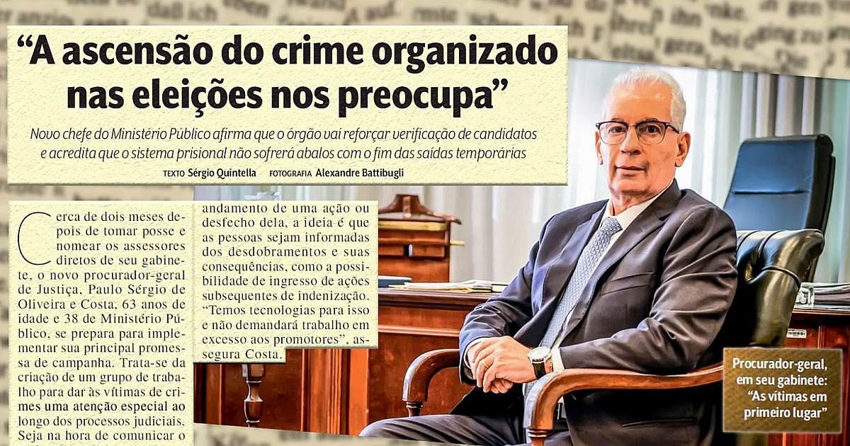 'Estamos preocupados com a ascensão do crime organizado nas eleições', diz PGJ