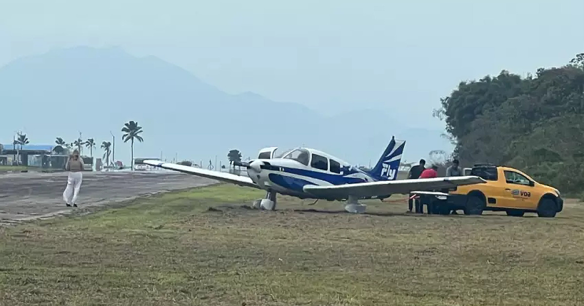Pneu de avião estoura após pouso no aeroporto de Ubatuba