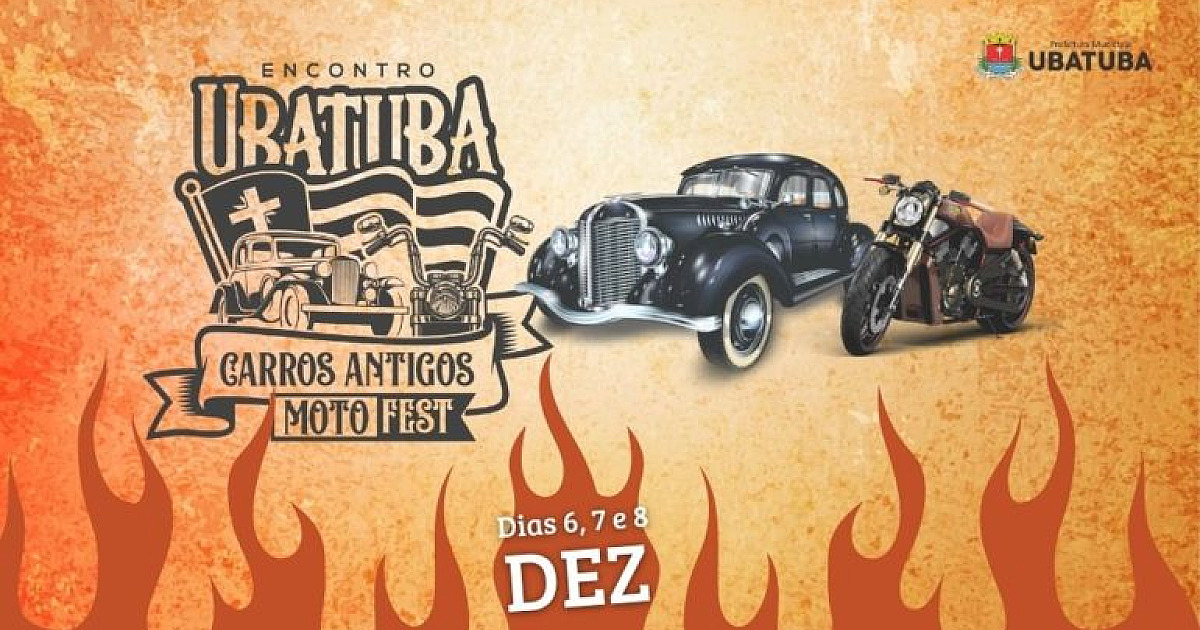 Encontro de Carros Antigos e Motofest começa nesta sexta-feira (6) em Ubatuba