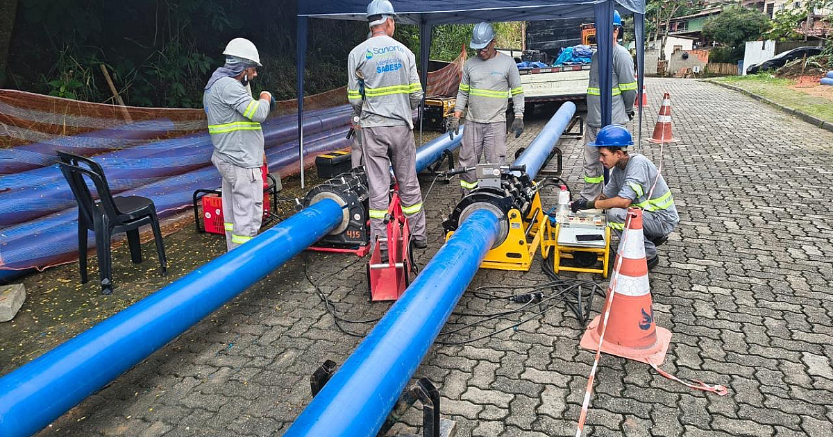 Nova adutora reforça abastecimento de água no Green Park e Reino, em Ilhabela