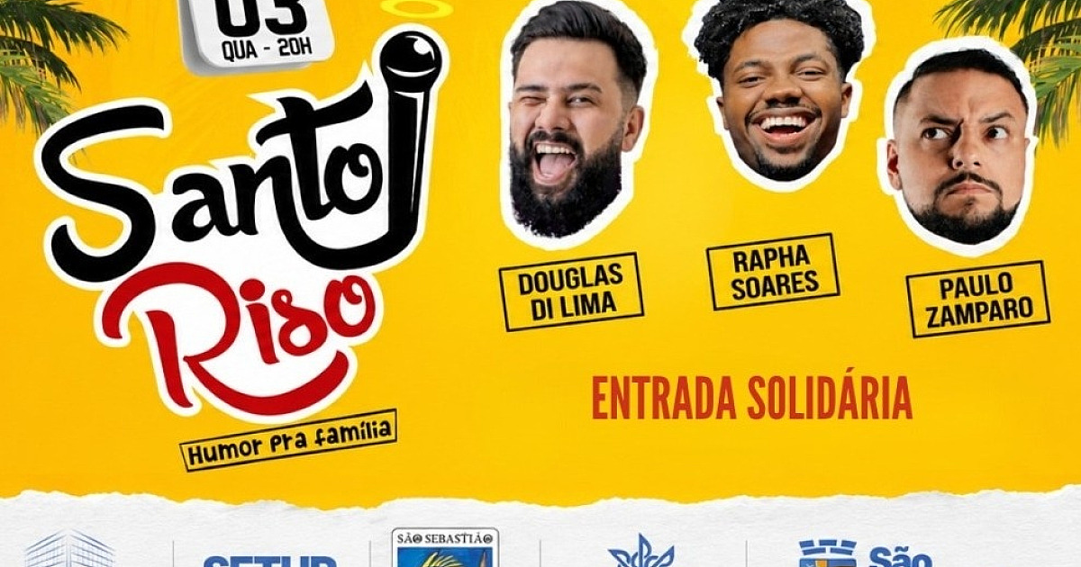 Humoristas apresentam espetáculo Santo Riso em noite de muitas gargalhadas no Teatro Municipal